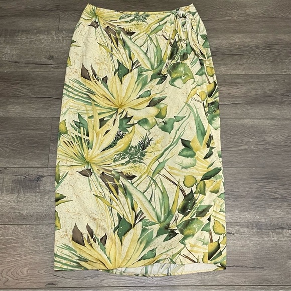 Jams World Skirts Jams World Vintage Wrap Skirt Green Tropical Sz